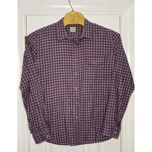 J Crew Mens Work Shirt Long Sleeve‎ Button Front Purple Grey Plaid XL